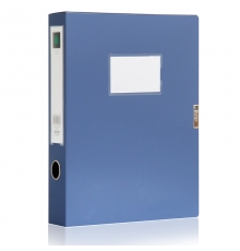 得力(deli)5603/严采8607   55mm A4 3寸 粘扣档案盒（蓝色，12个/小箱；36个/件）