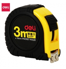 得力(deli)3m全包胶自锁功能钢卷尺/测量尺子8207